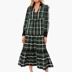 TUCKERNUCK Tartan green plaid Bristol Dress - size Small
